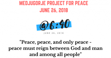 Project @ 6:40 – 37th Anniversary of Our Lady’s first message for the world..”Peace, peace, peace and only peace. Peace must reign between God and man and between men.”..Please say a prayer for peace today