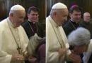 Video – Pope Francis refuses to let Catholics kiss his ring – Strangely pulls hand away. Strange times