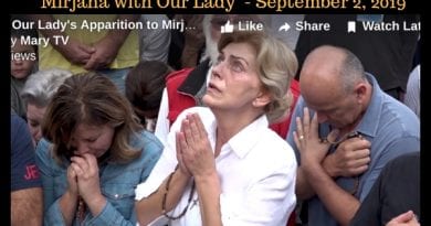 Video – Mirjana with the Blessed Mother, September 2, 2019… One look at Mirjana during apparition and you will see we are in serious times… “The world is in such need of your prayers for souls to be converted!”