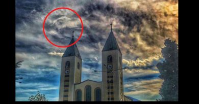 Is Our Lady looking down at her children in Medjugorje from the sky?