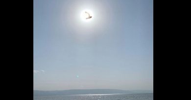 “The Holy Spirit hovers over the Sun on the Sea of Galilee”…Amazing photo taken by American pilgrim in the Holy Land..”When I saw what I captured, it was like God said: ‘Here, I’ll take the picture for you, here’s the Holy Spirit!’
