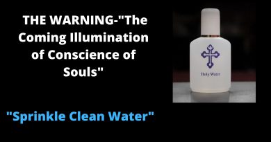 “The power Satan holds will be taken away.”… THE WARNING-The Coming Illumination of Conscience of Souls…Sprinkle Clean Water…
