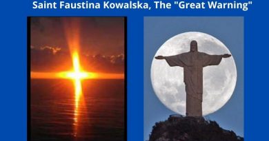 Saint Faustina Kowalska, The “Great Warning” previous to the Christ’s Return  “Parousia”