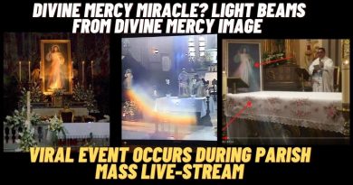 DIVINE MERCY MIRACLE? LIGHT BEAMS FROM DIVINE MERCY IMAGE-VIRAL EVENT OCCURS DURING MASS LIVE-STREAM