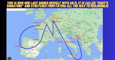 THIS IS HOW OUR LADY SIGNED HERSELF WITH AN M. IT IS CALLED “MARY’S SIGNATURE” AND STRETCHES FROM FATIMA ALL THE WAY TO MEDJUGORJE