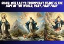 Signs:  Our Lady’s Triumphant Heart  is the  Hope of the World, Pray, Pray Pray