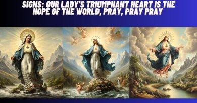 Signs:  Our Lady’s Triumphant Heart  is the  Hope of the World, Pray, Pray Pray