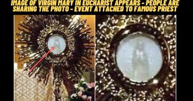 IMAGE OF VIRGIN MARY IN EUCHARIST APPEARS –  PEOPLE ARE SHARING THE PHOTO – EVENT ATTACHED TO FAMOUS PRIEST