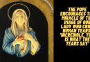 THE POPE ENCOURAGES THE MIRACLE OF THE IMAGE OF OUR LADY WHO CRIED HUMAN TEARS: ‘INCREDIBLE, THIS IS WHAT THE TEARS SAY’